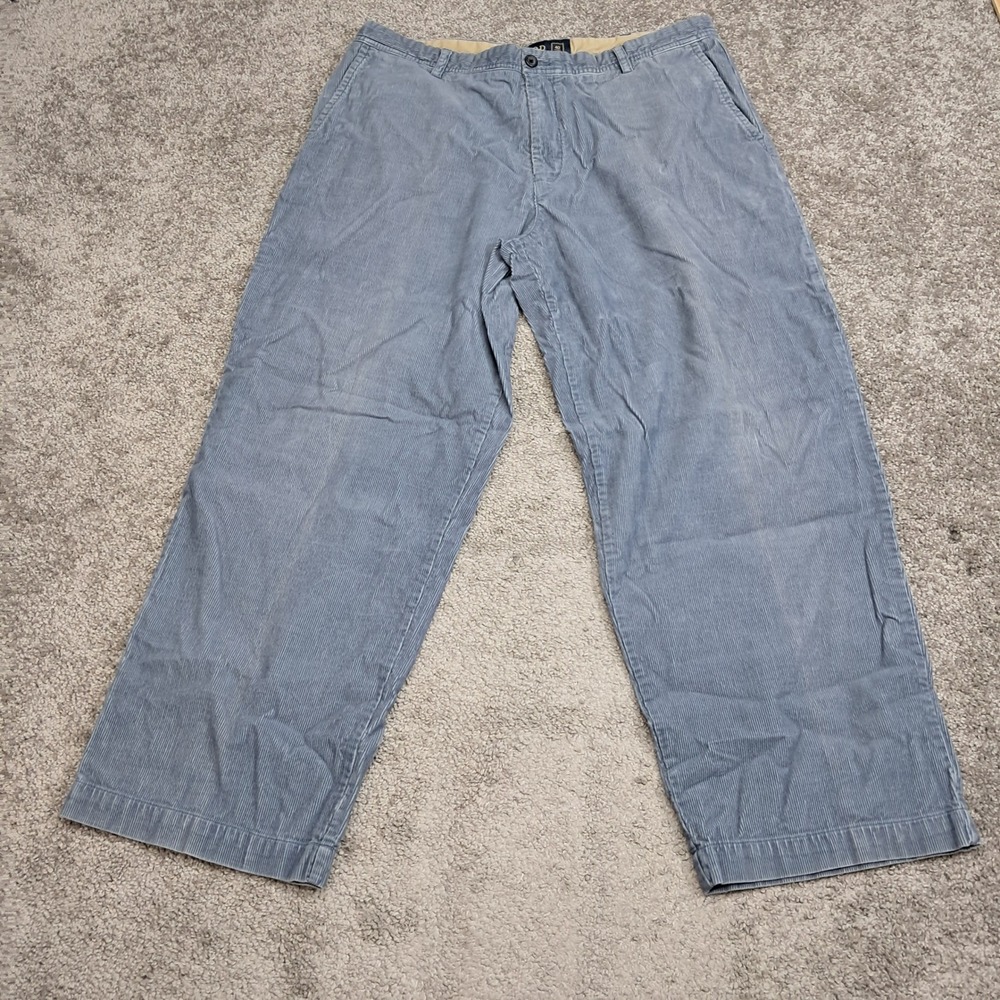 IZOD Chino Mens 40x30 Corduroy Pants Blue Gray Straight Leg 100%‎ Cotton